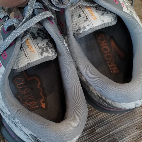 Brooks Ghost 15 Womens Running Shoes White/Oyster/Oriole Size 10.5 - Picture 14 of 15
